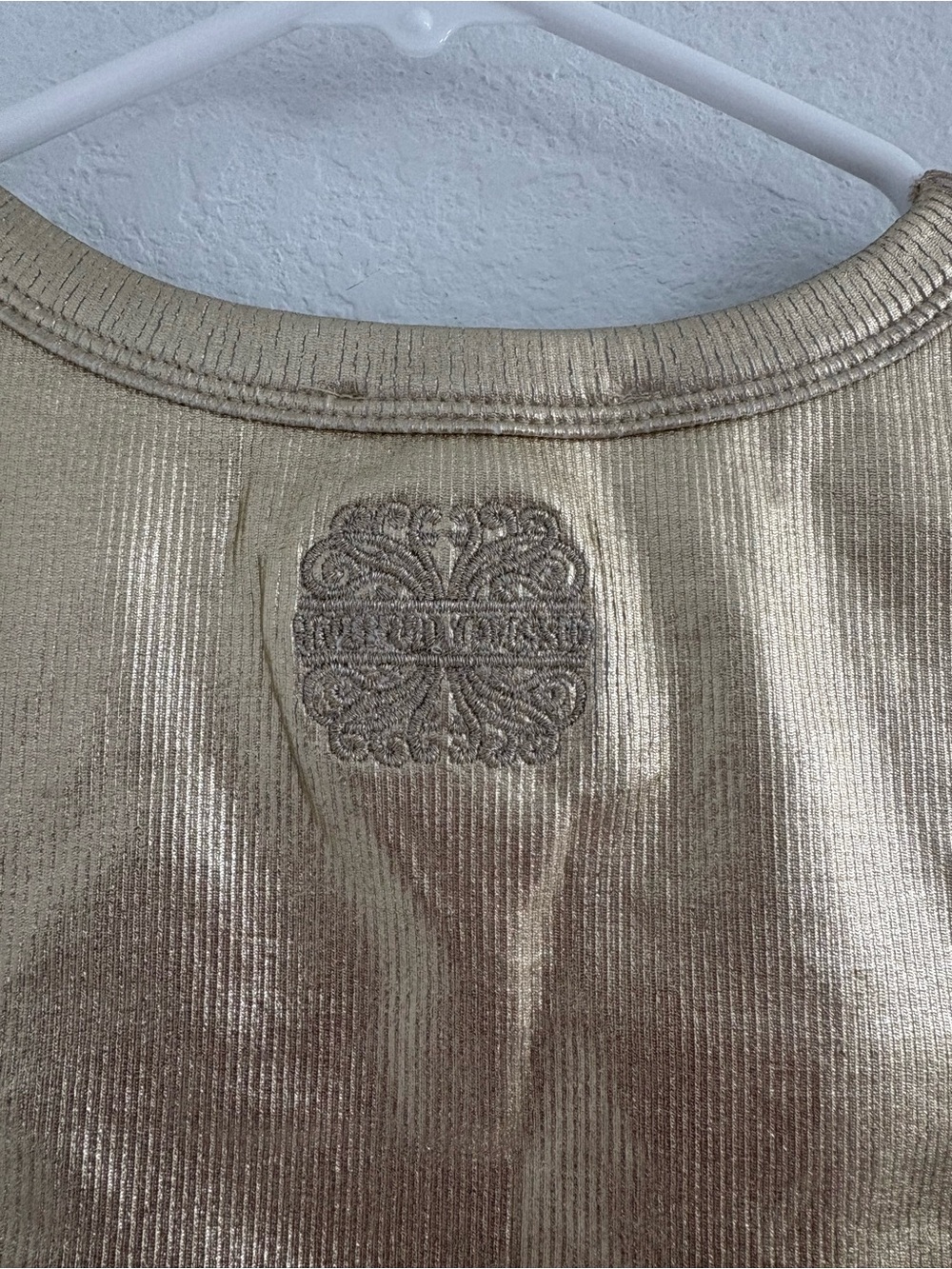 Never Fully Dressed Metallic Gold Ribbed Tank Top NWT - Picture 6 of 8